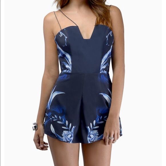 Keepsake The Label Be My Escape Playsuit Romper Floral Crisscross Back Strings - Picture 2 of 10